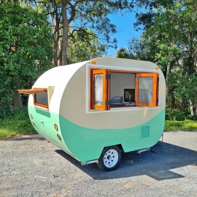 Vintage Style Coffee Food Trailer Van Cart 1